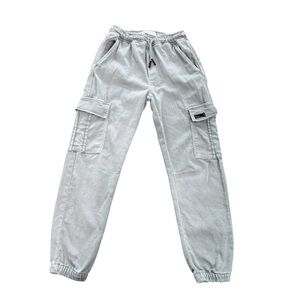 Zara Sage Green Elastic Waist Cargo Joggers